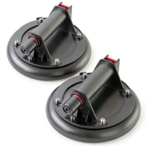 MENGXIANG Vacuum Suction Cups 2Pack Hand-held Glass Lifter 550lb Black-0
