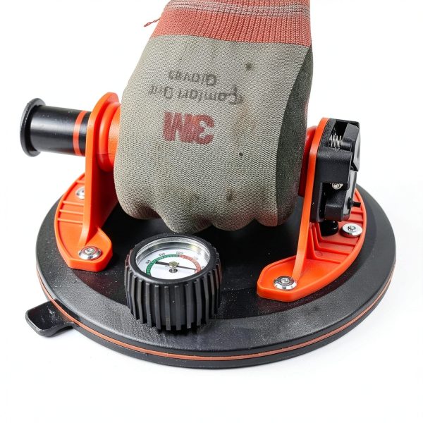 HERZO 8" Glass Suction Cup with Pressure Gauge, 220lbs Heavy Duty Vacuum Suction Cup Vacuum Glass Lifter for Tiles, Windshield, Window, Granite, Marble-5