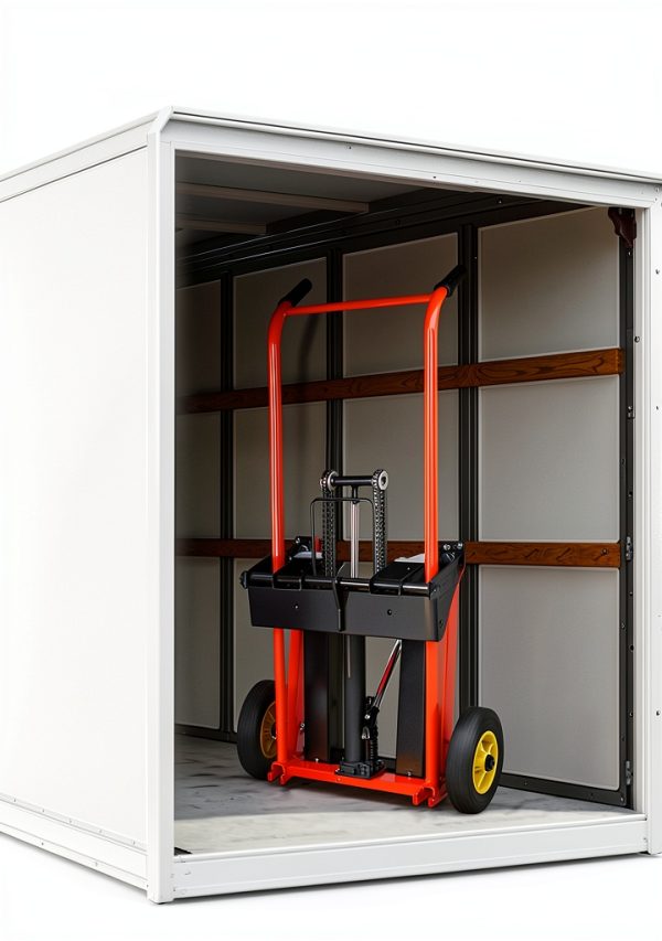 Hydraulic Material Lift VEVOR Winch Stacker 450 lbs 9″ Rubber Wheels-5