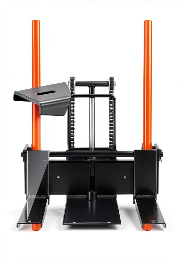 VEVOR Hydraulic Material Lift, Foldable Winch Stacker 450 lbs 35.8’’ Max Lifting Height with 9’’ Thick Rubber Wheels, 2 Swivel Front Wheels, Removable Steel Platform Board, Adjustable Forks-2