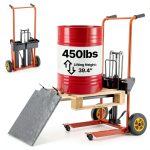 Hydraulic Material Lift VEVOR Winch Stacker 450 lbs 9″ Rubber Wheels-0